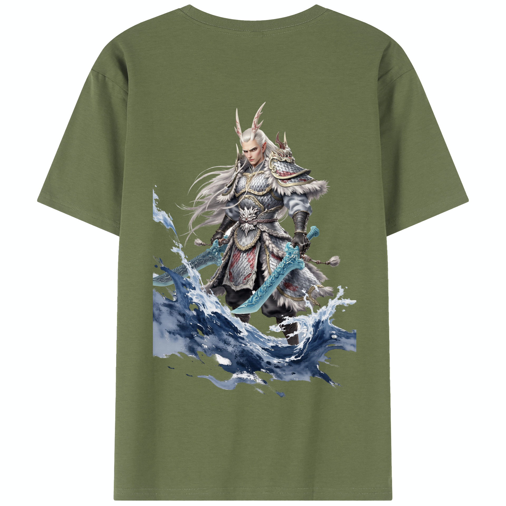 （画像用） Ne Zha 2 ナタ 魔童の大暴れ 綿100％半袖Tシャツ（背面プリント）